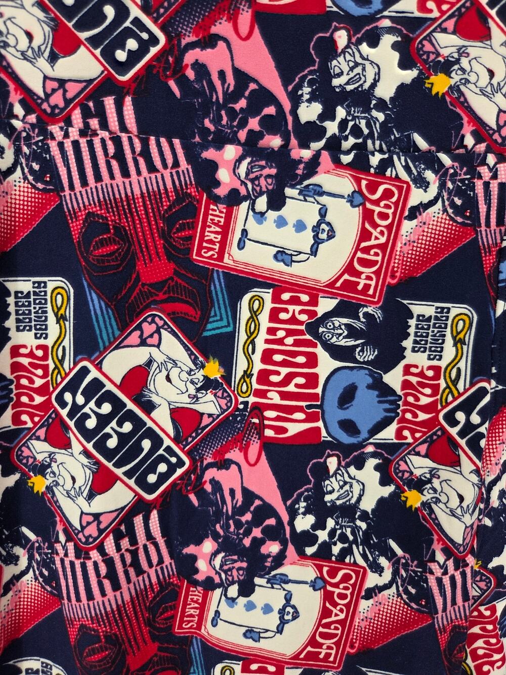 NEW LuLaRoe Disney Villain Blue Printed Leggings Tall and Curvy TC Size 12-18